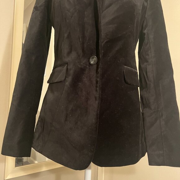 NWT Ann Taylor Black Velvet Single Button Jacket, SIze 4 - Picture 4 of 16